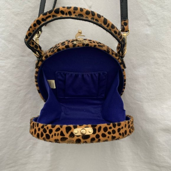 NWOT Anthropologie Calfskin Leopard Print Bag - Picture 2 of 7